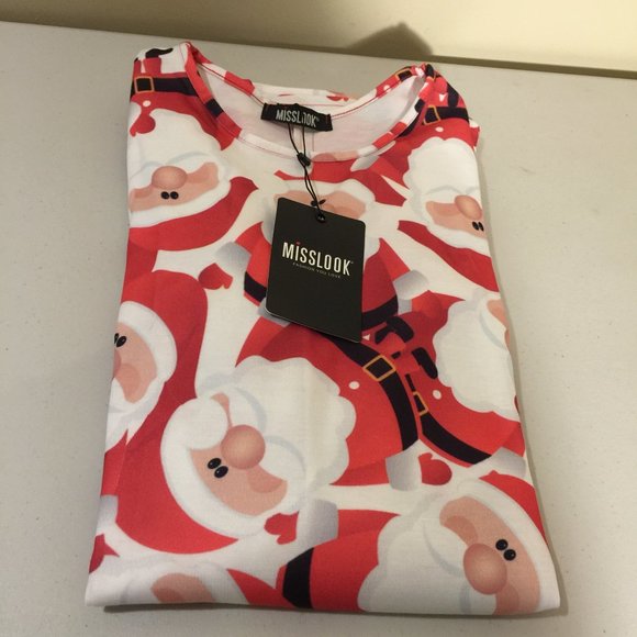 MISSLOOK Tunic Top M/L Holiday Santa Claus Chr… - Picture 16 of 16